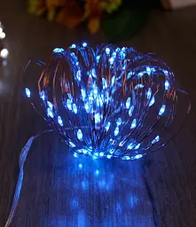 Гірлянда Роса Нитка 30 LED на батарейках 3 м Синій - мініатюра 2