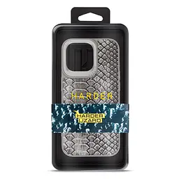 Кожаный чехол для Apple iPhone 14 Pro Max, Harder Lizard, серый, термополиуретан ТПУ + экокожа с имитацией кожи ящерицы, панель, защита корпуса, противоударный, микрофибра, рамка вокруг камеры, защита всего корпуса, (ARM76884) - мініатюра 3