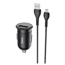 Адаптер автомобільний Hoco Micro USB Cable Mighty single port Car charger Z43 |1USB, 3A, QC, 18W| - мініатюра 2