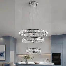 Світлодіодна люстра Splendid Ray L8015/400+600+800/3 LED (CH+Clear) з кришталем, хром, 235 Вт - мініатюра 2