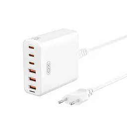 ЗП XO L133 Desktop GaN 3USB-A/3USB-C 75W 1.5m White - мініатюра 8