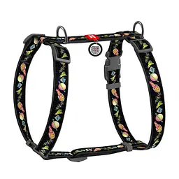 Шлея для собак анатомічна Waudog Nylon А Рік і Морті 3, М, чорний (5150-0282)