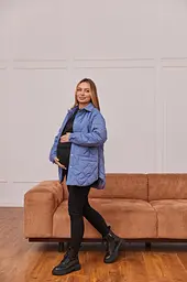 Куртка-сорочка 2в1 для вагітних демісезонна Alabama розмір 3XL Lullababe Блакитний - мініатюра 5