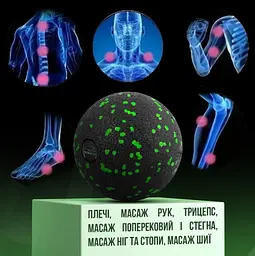 Масажний м'яч PowerPlay PP-4350 Epp Massage Ball (d8) Чорно/Зелений (PP-4350_Green_d8) - мініатюра 5