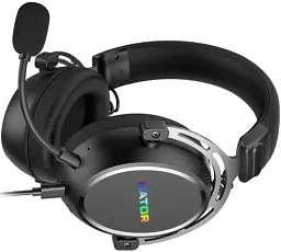 Навушники Hator Hypergang 3 USB, Black, мікрофон (ENC), динаміки 53 мм (Hi-Res), віртуальний об'ємний звук 7.1, RGB підсвічування логотипу, 32 Ом, 112 дБ, USB Type-C (1.3 м) / USB Type-A (1 м) (ESH50) - мініатюра 4