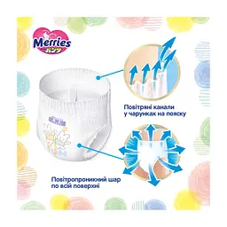 Підгузки Merries Трусики Super Jumbo M 6-11 кг 52 шт (4901301418579) - мініатюра 2
