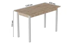 Стіл кухонний Ferrum-decor Маріо 75x120x60 Білий ДСП Сан-Марино 16мм (FRD-105659) - мініатюра 3