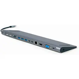 USB-Хаб Cablexpert USB-C 9-in-1 (Hub/HDMI/VGA/PD/card-reader/lan/audio) (A-CM-COMBO9-01)