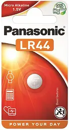 Батарейка Panasonic LR-44EL/1B лужна LR44 (A76 AG13 G13A PX76 GP76A RW82) блістер 1 шт.
