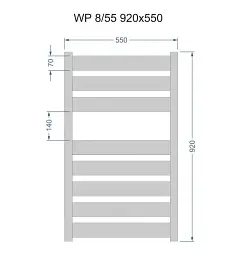 Рушникосушка водяна Heizung Париж WP 8/55 920х550 мм 540 Вт Чорний 30412 - мініатюра 2