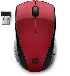 Мишка бездротовий HP 220, 3 кн., 1600 dpi, чорно-червоний