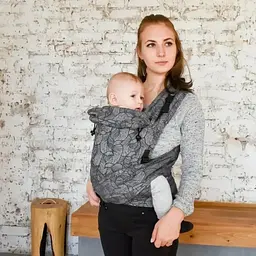 Май-слінг жаккардовий з народження до 36 місяців Coolbabka Сірий Leaf