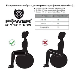 Мяч для фитнеса и гимнастики Power system 75 см fit0008742 - мініатюра 3