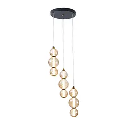 Світильник підвісний LED Levistella 788P68133A-3 BK+AB+AM, 12W, 4000K, чорний+бронза+мідь, вінтажний стиль для вітальні - мініатюра 2