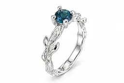 Золота каблучка «Гілочка» з топазом London Blue К-0848 19.5 - мініатюра 5