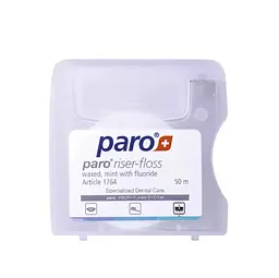 Зубна нитка Paro riser-floss вощена розпушуюча (з м'ятою та фторидом), 50 м - мініатюра 3