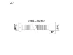 Гофросифон SOLOPLAST гнучкий складаний(гофросифон) Г0852 Ø40х50 L= 800 мм - мініатюра 2