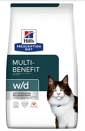 Сухий корм Hills Prescription Diet W/D для котів, для запобігання проблем з зайвою вагою, 3 кг
