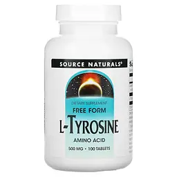 L-тирозин Source Naturals L-Tyrosine 500 mg, 100 таблеток для концентрації уваги