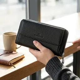 Функціональний гаманець-клатч унісекс з натуральної шкіри ST Leather 22529 чорний - мініатюра 2