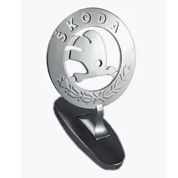 Емблема приціл на капот Skoda Хром 100х80х60 мм сплав на скотчі (Завод)