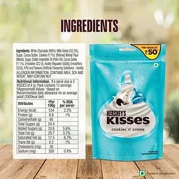 Шоколадні цукерки Kisses Hershey's Cookies N Creme 100.8г - мініатюра 7