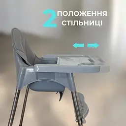 Стілець для годування з підніжкою столик для годування з подушкою з еко шкіри стільчик для годування Сірий - мініатюра 3