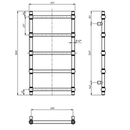 Водяна рушникосушка Navin Retro 500x1000 Золоті кулі 12-028053-3680, Золотий - мініатюра 4