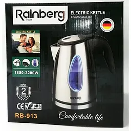 Електрочайник із нержавіючої сталі Rainberg RB-913 1850 Вт дисковий 2.0 л - мініатюра 7