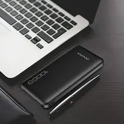 Портативний зарядний пристрій для телефона Power Bank Awei P5K 10000 mAh Павербанк USB чорний - мініатюра 9