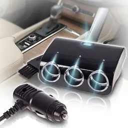 Автомобільний розгалужувач прикурювача VOIN 3 виходу 1 USB 1000mA 12/24V (SC-3073)