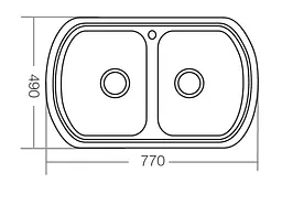 Мойка кухонная ZERIX Z7749-08-180E satin (ZM0565) - мініатюра 2