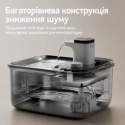Фонтан для кота Qinliy 3,5 л з акумулятором та датчиком руху, нержавіюча сталь - мініатюра 6