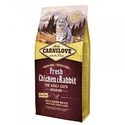 Сухий корм Carnilove Fresh Chicken & Rabbit Gourmand for Adult cats 6 кг Курка та кролик для дорослих кішок