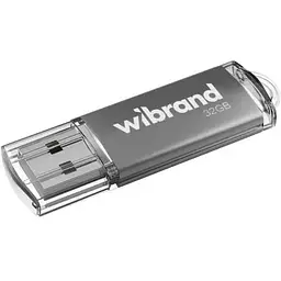 Флеш накопичувач USB 32Gb Wibrand Cougar сріблястий USB 2.0 (WI2.0/CU32P1S)