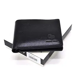 Чоловіче шкіряне портмоне чорне глянсове GRANDE PELLE 10х10х2 см acs0032089 - мініатюра 8
