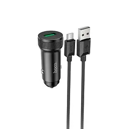 Адаптер авто - зарядний комплект HOCO Type-C Cable Level single port car charger Z49A 1USB 18W чорний - мініатюра 3