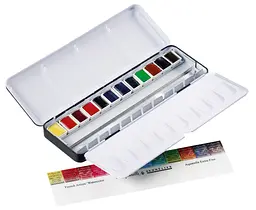 Набір акварельних фарб Sennelier L'Aquarelle, 12 кольорів, металевий пенал-палітра