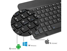 Портативна бездротова клавіатура + миша 2-в-1 Bluetooth Slim для планшетів, смартфонів, ПК, смарт-телевізорів, чорна - мініатюра 2