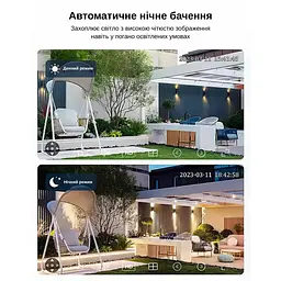 IP-камера вулична з акумулятором та подвійним об'єктивом XON SmartCam Wi-Fi 8000mAh Solar 1080P (KCBSW22VW 3732) Біла - мініатюра 6