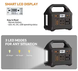 Портативна електростанція 200W - LiFePO4 батарея, з функцією UPS, розеткою 220В, швидкою зарядкою PD та сонячним входом. - мініатюра 9
