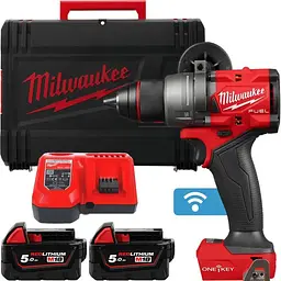 Дриль-шуруповерт акумуляторний безщітковий ударний MILWAUKEE M18 ONEPD3-502X, 158Нм (зарядний пристрій М12-18 FC)