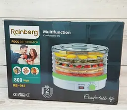 Сушарка для овочів та фруктів Rainberg RB-912 800 Вт 5 ярусів Білий (1885534292) - мініатюра 7