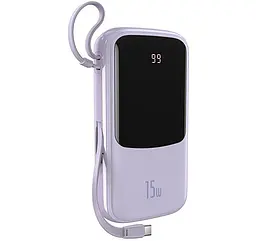 Портативна батарея Baseus Qpow Digital Display 10000 mAh 15W iP Edition 2022 Edition PPQD050105 Purple - мініатюра 2