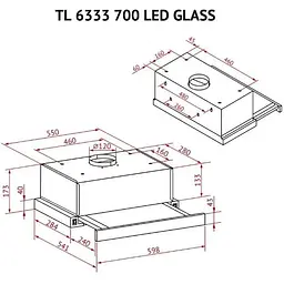 Витяжка телескопічна Perfelli TL 6333 BL 700 LED Glass - мініатюра 11
