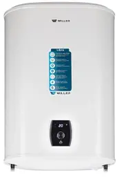Водонагрівач Willer EVH50DRI Libra, White, 2000W, 50л, плаский, сухий ТЕН, універсальний монтаж, 2 ТЕНи, D, 86.5х47х27см