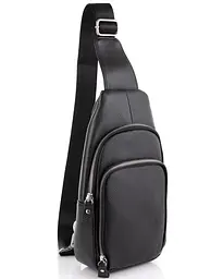 Шкіряний чорний слінг через плече Tiding Bag A25F-5058A - мініатюра 1
