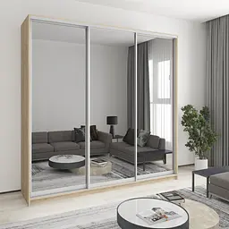 Шафа-купе тридверна MebelStar Уні AL 3 Дзеркала 240x60x240 см Дуб сонома (MBS-1998)