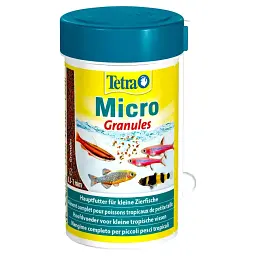 Сухий корм для дрібних акваріумних риб Tetra в гранулах Micro Granules 100 мл для всіх акваріумних риб