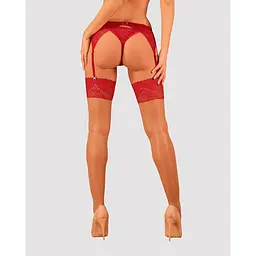 Панчохи під пояс із широким мереживом Obsessive Lacelove stockings XS/S - мініатюра 2